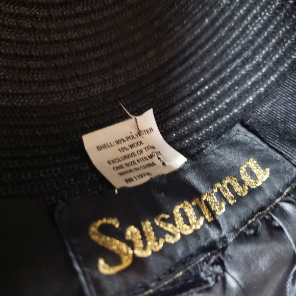Susanna Designer Herringbone High Brim Hat Scurtural Netting Flower Feathers OS main image 8